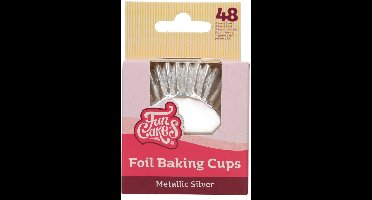 FunCakes Folie Baking Cups - Metallic Zilver - pk/48 - Cupcake Vormpjes Papier
