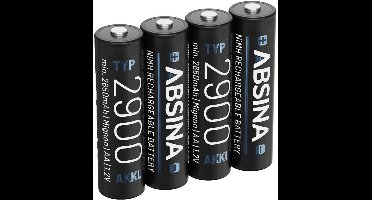 Absina Oplaadbare AA batterij (penlite) NiMH 1.2 V 4 stuk(s)
