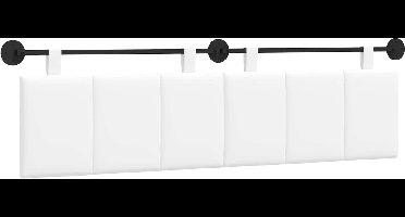 vidaXL - Hangend - hoofdbord - Wit - Stof