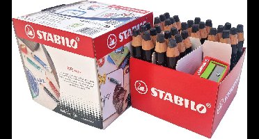 STABILO MARKdry Schoolverpakking Whiteboardpotloden Zwart - 30st. met 2 puntenslijpers