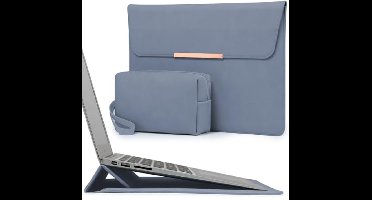 Laptophoes met ingebouwde standaard voor 13-14 inch laptops - Blauw