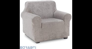 Fauteuilhoes - Fluweel - Antislip - Lichtgrijs