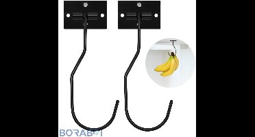 Bananenhaken - Zelfklevend - 2-Pack - Zwart