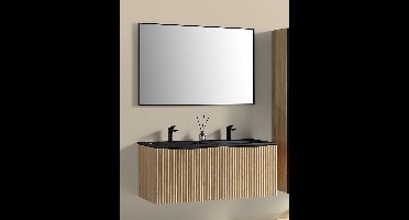 Ribbella badmeubel compleet 120 cm naturel eik/mat zwart