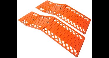 ProPlus Auto rijplaten - 4x stuks - opvouwbaar - anti-slipmatten - voor sneeuw en modder