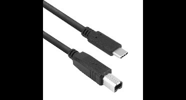 USB-C - USB-B kabel | USB2.0 | 2,5W | zwart | 3 meter
