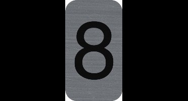 Exacompta Zelfklevend plaatje in imitatie aluminium Cijfer 8 - 2,5x4,4 cm - Grijs - 67188E