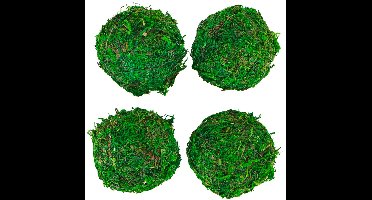 CHAKS - 4 groene mosballen 6 cm natuurlijke decoratie