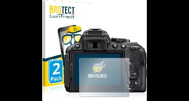 BROTECT - Screenprotector voor Nikon D5300 - Folie Beschermfolie transparant 2 Stuks