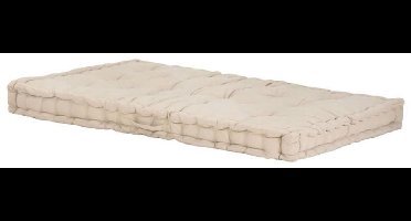Palletkussen – Zitkussen – Tuinkussen – Loungekussen – Palletbankkussen – Beige – 120x80x10 cm – Comfortabele Dikke Zitlaag – Onderhoudsvriendelijk & Machinewasbaar