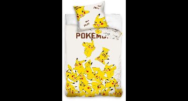 Pikachu Dekbedovertrek crème - 140 x 200 cm - 70 x 90 cm