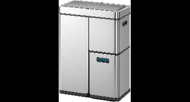 Afvalbak met Sensor – Prullenbak – Vuilnisbak – Afvalemmer – Recyclebak – 60 Liter 3-Vaks – Roestvrij Staal – Automatisch Openende Soft-Close Deksel