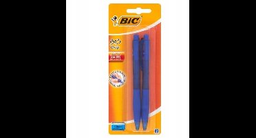 BIC BU 3 Grip Blauwe Balpen - 2 Stuks
