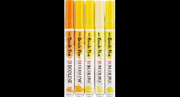 Brushpen talens ecoline set 5 stuks geel | 3 stuks