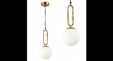 Gouden Hanglamp E27 Glazen Bol 100cm - Stijlvol Loft Design
