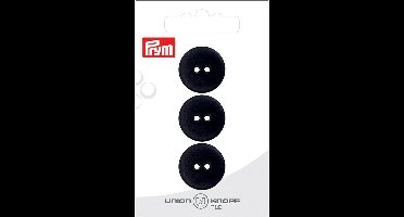 Knoop 2 gaatjes 20mm zwart 3st - Knopen - Prym