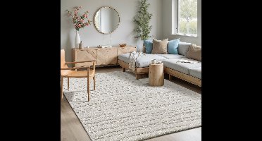 Mia’s Teppiche Atlas – modern vloerkleed met 3D structuur, fluweelzacht & onderhoudsvriendelijk, crème, 80 x 150 cm