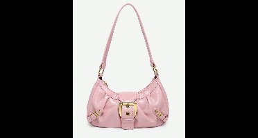 S&E Retro Punk Schoudertas met Rivet-details – Steampunk & Gothic Stijl - Roze