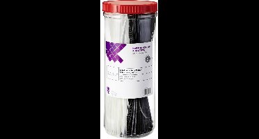 TRU COMPONENTS TC-BT-300-3.6-NUVB Kabelbinder 300 mm 3.6 mm Natuur, Zwart UV-bestendig 400 stuk(s)