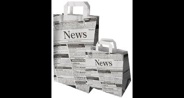PAPSTAR Draagtas Newsprint 22x10x36cm
