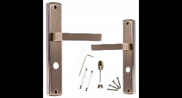 Deurkruk Bravo 90mm WC Badkamer Patina Messing - Complete Set