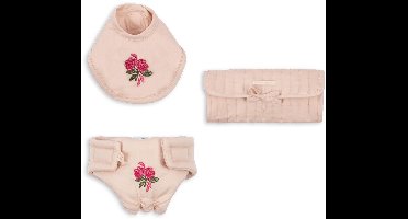 Konges Sløjd Poppen Speelgoed - Slabbetje/Luier/Doek - Katoen - Nursery Set - Cameo Rose
