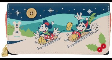 Disney Loungefly Flap Wallet Disney Mickey and Minnie Holiday