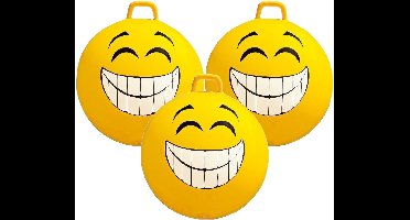 Skippybal Smile Emoticon - 3x stuks - D65 cm - voor kinderen - buiten speelgoed