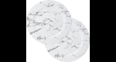 Excellent Houseware kerstdiner onderborden -8x - 33 cm -kunststof -wit marmer