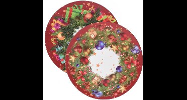 Christmas Decoration kerstdiner onderborden -4x - 33 cm -kunststof - kerst thema
