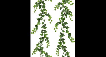 Thelau - Kunstklimopslinger, groen, 2 boeketten, 180 cm, UV-bestendig, weerbestendig