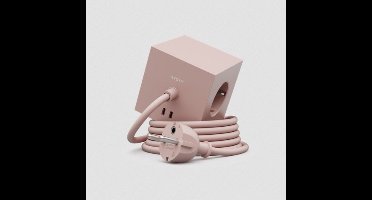 Avolt Square 1 | Design Stekkerdoos met USB-C & 3 Meter Kabel - New Pink