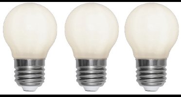 3-Pack | Standaard bol - E27 - 2W - Extra Warm Wit - 2700K - Opaal
