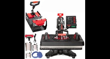 Creatorally 8-in-1 Transferpers - 38x29cm - 360° Uitslaande Transferpers - Warmtepersmachine - voor T-shirts en Mokken - Drukpers – Hittepers – Heat Press Machine