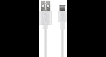USB-C naar USB-A kabel - USB2.0 - tot 1A / wit - 1 meter