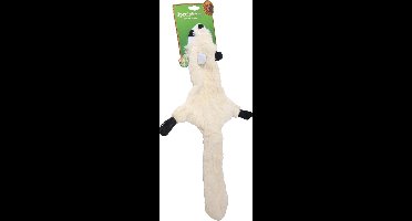 Hondenspeelgoed platte wasbeer met piep wit 55 cm