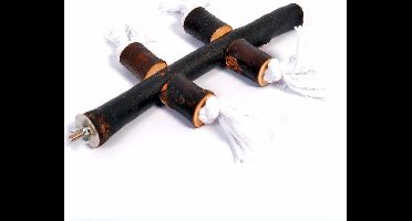 Duvo+ Houten zitstok met touw 25CM