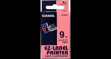 Casio XR-9RD1 labelprinter-tape Zwart op rood
