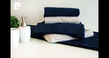 PIERRE CARDIN HANDDOEKEN DONKERBLAUW 70X140 CM (SET VAN 2 STUKS)