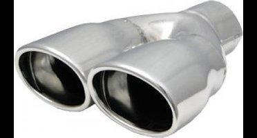 Uitlaatsierstuk RVS Dubbel ovaal - Passend 48-60mm