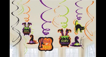 AMSCAN - 12 Happy Halloween spiraaldecoraties