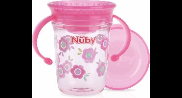 Nuby 360º Wonder Beker Met Handvat 240 ml Roze
