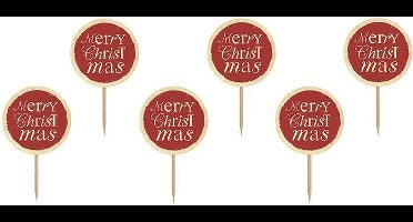 Partydeco - Prikkers Merry Christmas (6 stuks)