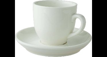 Palmer - Robusta - Koffie kop en schotel - 12 stuks - 14 cl - Gebroken wit - Porselein - Koffiekopjes