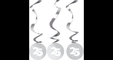 Haza Original Feestdecoraties Zilver 25 Jaar 75 Cm 3 Stuks