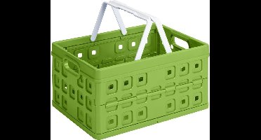 Sunware - Square vouwkrat met handgreep 32L groen - 49 x 36 x 24,5 cm