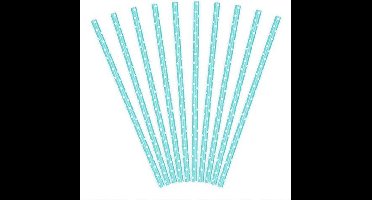 Partydeco - Rietjes Polka Dots Mint/Wit (10 stuks)