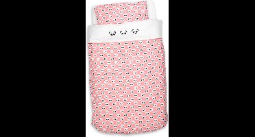 Panda Dreams Dekbedovertrek voor een juniorbed - 120x150 - Koraal