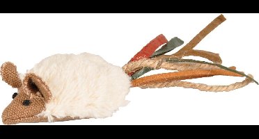 Flamingo Kattenspeelgoed Rila Muis - Wit - 8.5 x 23 x 5 cm