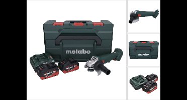 Metabo W 18 L 9-125 accu haakse slijper 18 V 125 mm + 2x accu 8,0 Ah + oplader + metaBOX